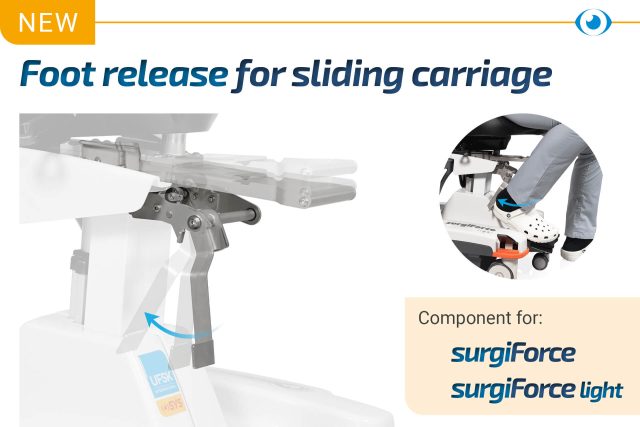 New. Foot release for sliding carriage.