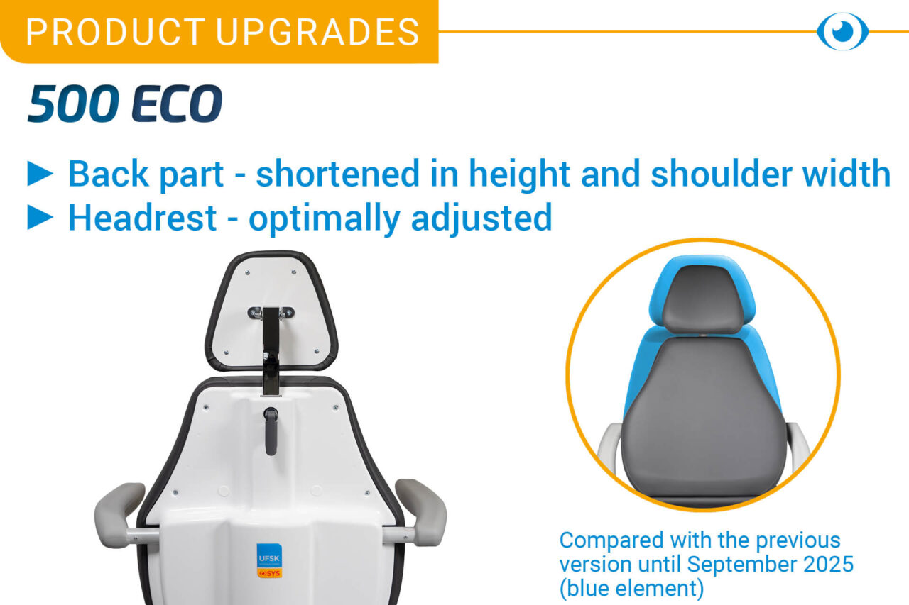 Product upgrades. 500 ECO treatment chair